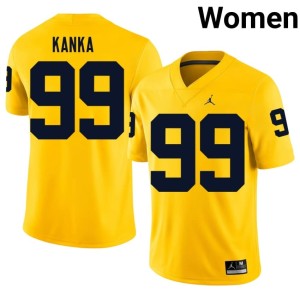 Maize High School Women Bobby Kanka #99 University of Michigan Wolverines College Football Jerseys 656569-816