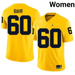 Maize U of M Women's #60 2026-27 Brooks Bahr College Football Jersey 566915-769
