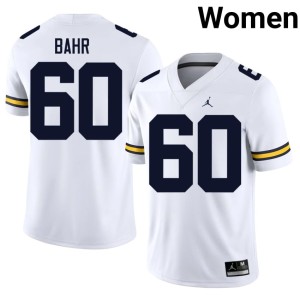 White Michigan Brooks Bahr NCAA Women's #60 College Football Jersey 956049-176