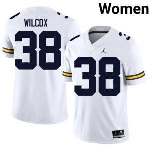 White Bryce Wilcox U-M High School Women College Football #38 Jersey 421185-250