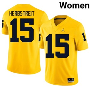 Maize U of M Chase Herbstreit College Football #15 2026-27 Women's Jerseys 603924-910