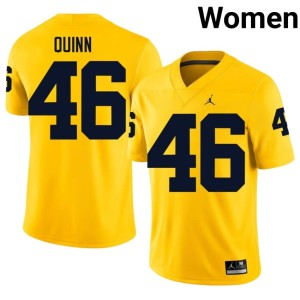 Maize Game #46 Women Crandall Quinn College Football Michigan Wolverines Jerseys 120579-591