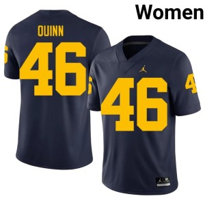 Navy Womens #46 Crandall Quinn College Football NCAA Wolverines Jerseys 177256-928
