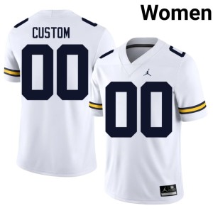 White High School Custom #00 U-M College Football Women Jersey 216245-526