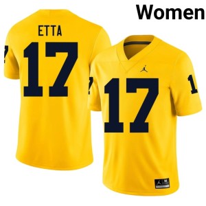 Maize Enow Etta #17 College Football Women NCAA U of M Jersey 692800-514