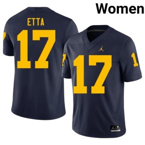 Navy Enow Etta College Football Limited #17 Michigan Wolverines Womens Jerseys 151797-461