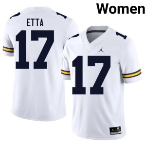 White Women's Stitched Enow Etta Michigan Wolverines College Football #17 Jerseys 680054-968