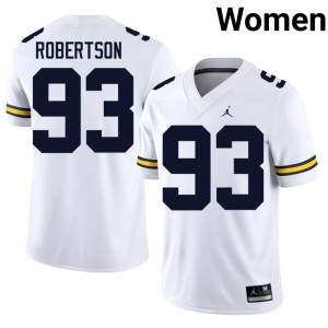 White Womens Michigan College Football Alumni #93 Hunter Robertson Jersey 368449-476