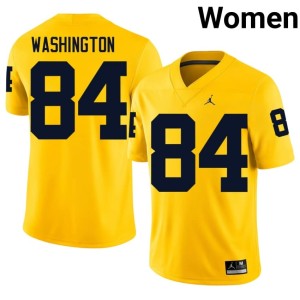 Maize College Football Jacob Washington #84 Limited University of Michigan Womens Jerseys 453490-280