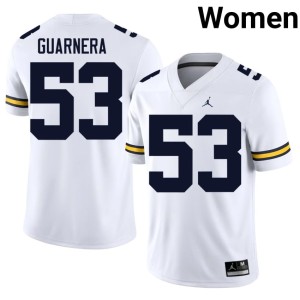 White Player Womens Jake Guarnera College Football #53 Michigan Wolverines Jerseys 246584-134