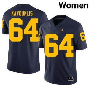 Navy High School #64 James Kavouklis Michigan Womens College Football Jerseys 866424-607