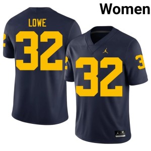 Navy Women's Jeremiah Lowe Embroidery UMich #32 College Football Jersey 312448-630