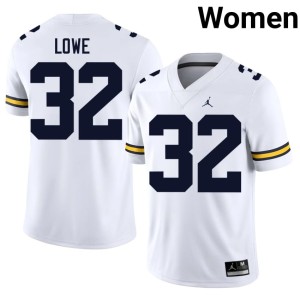 White Jeremiah Lowe College Football University Womens #32 UMich Jersey 641160-439