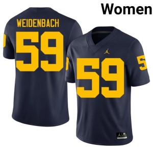 Navy 2026 John Weidenbach Michigan Women's College Football #59 Jersey 426743-656