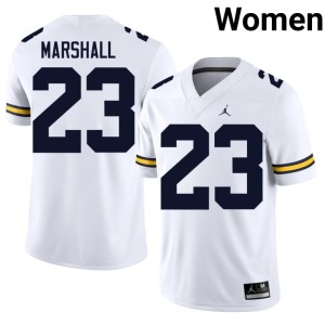White Womens Jordan Marshall U of M Official College Football #23 Jersey 827270-927