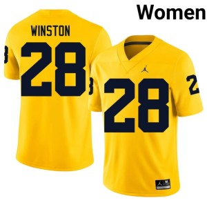 Maize #28 U-M Women's 2026-27 College Football Kainoa Winston Jersey 211182-748