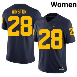 Navy College Football Womens Stitched #28 MICH Kainoa Winston Jersey 100053-719