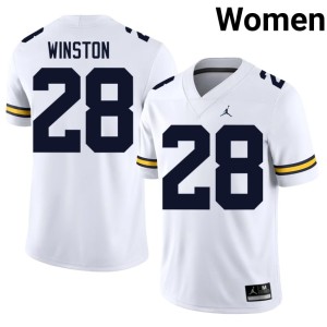 White Game Womens University of Michigan Kainoa Winston College Football #28 Jerseys 100401-432
