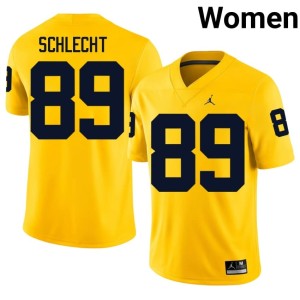 Maize Limited College Football Michigan Wolverines #89 Kaleb Schlecht Womens Jersey 741709-363