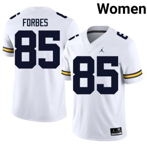 White #85 Logan Forbes College Football Alumni UMich Women Jersey 642448-572