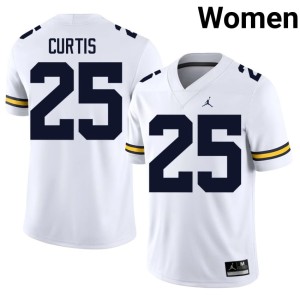 White Mason Curtis #25 College Football Women Michigan Stitched Jersey 133017-190