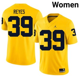 Maize Michigan Wolverines Women Max Reyes College Football Stitched #39 Jerseys 874106-634