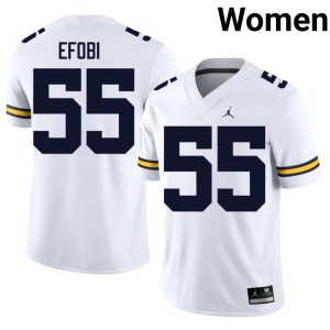 White College Football Women Nathan Efobi Michigan Official #55 Jerseys 822653-746