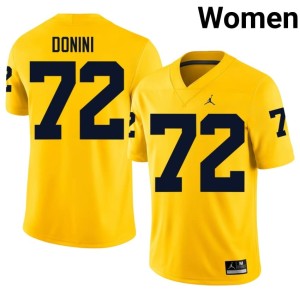 Maize College Football U-M #72 Womens High School Peter Donini Jersey 229044-848