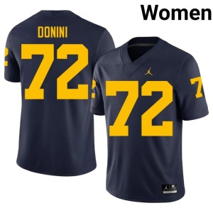 Navy Womens High School Wolverines #72 Peter Donini College Football Jersey 257572-277