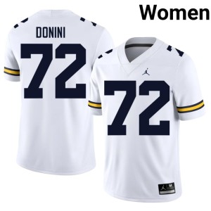 White #72 Women's College Football U-M Peter Donini Alumni Jerseys 518138-517