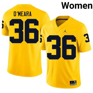 Maize Tomas O'Meara #36 College Football Womens Limited University of Michigan Wolverines Jersey 261142-906