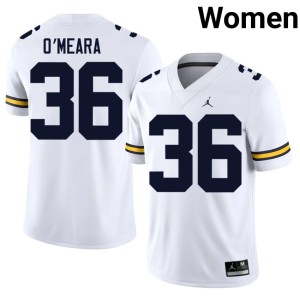 White NCAA Tomas O'Meara Michigan #36 Womens College Football Jersey 167859-614