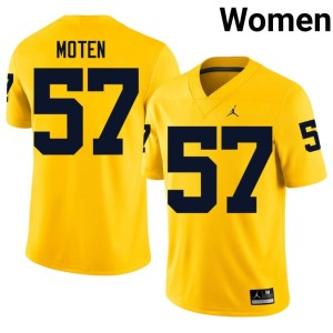 Maize Travis Moten #57 Women's University of Michigan Wolverines College Football NCAA Jerseys 344843-269