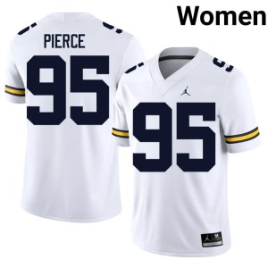 White Trey Pierce UMich Women #95 Player College Football Jerseys 709525-665