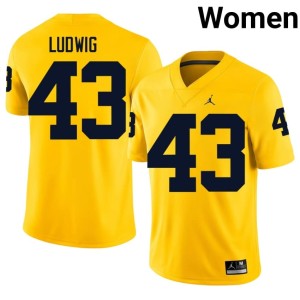 Maize Alumni College Football Michigan Womens Zach Ludwig #43 Jerseys 588770-959