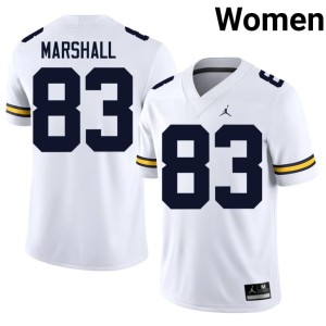 White Zack Marshall High School College Football #83 Women's U-M Jerseys 962202-664