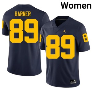 Navy #89 NCAA AJ Barner U-M College Football Womens Jersey 154603-628