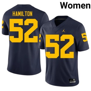 Navy MICH Ace Hamilton 2026-27 #52 Womens College Football Jersey 191095-476