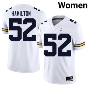 White College Football Ace Hamilton #52 Replica Women's U-M Jerseys 949569-641