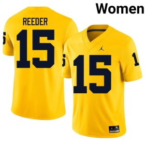 Maize MICH Womens College Football Aden Reeder #15 Player Jerseys 455208-643