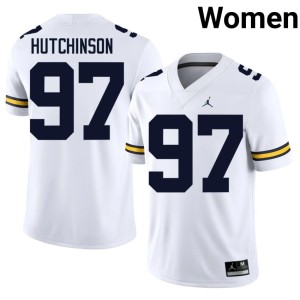 White College Football Player Michigan Wolverines Women #97 Aidan Hutchinson Jerseys 353817-597