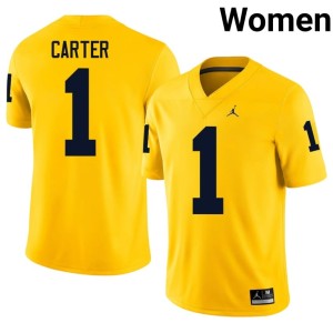 Maize #1 College Football Womens Player Wolverines Anthony Carter Jerseys 540667-726