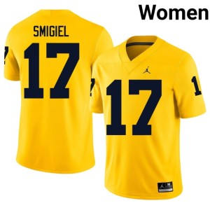 Maize Brady Smigiel Women University of Michigan College Football University #17 Jersey 963441-983