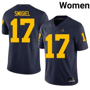 Navy University College Football Womens Brady Smigiel Michigan #17 Jersey 938714-677