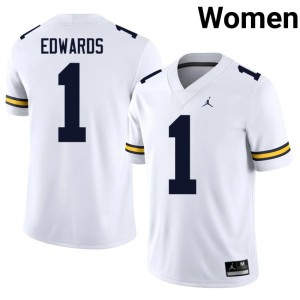 White Michigan #1 Women College Football Braylon Edwards NCAA Jerseys 814932-379