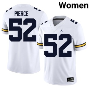 White Limited U-M #52 College Football Christian Pierce Womens Jersey 890014-954