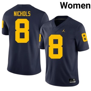 Navy #8 College Football U of M Women 2026-27 Dominic Nichols Jerseys 558481-813