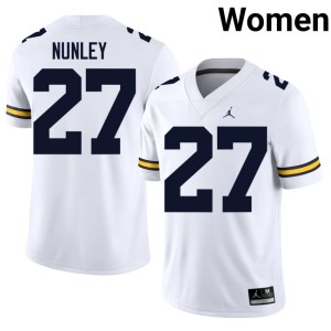 White College Football Michigan Wolverines Women Ernest Nunley #27 Embroidery Jerseys 327110-298