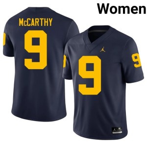 Navy #9 Player Women's College Football Michigan Wolverines J.J. McCarthy Jersey 107296-804