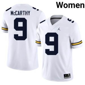 White 2026 #9 J.J. McCarthy U-M College Football Women's Jersey 449723-557